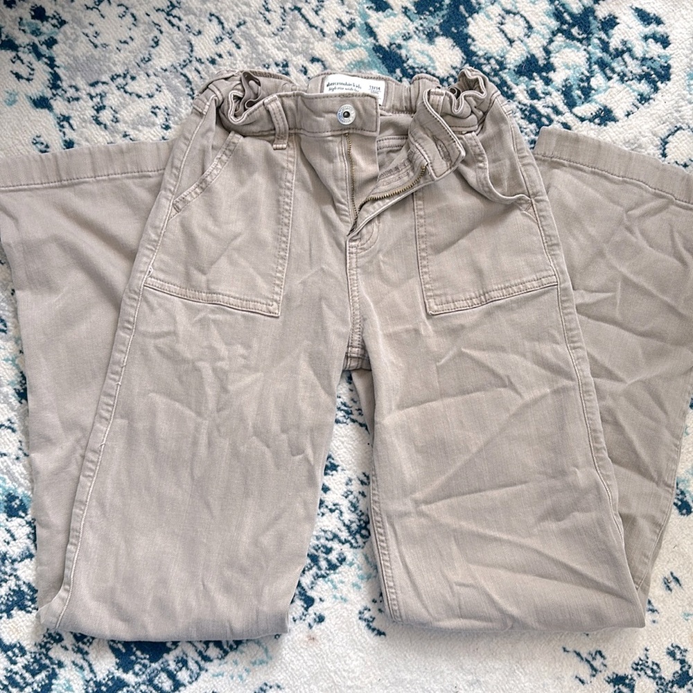 abercrombie kids high rise wide leg pants